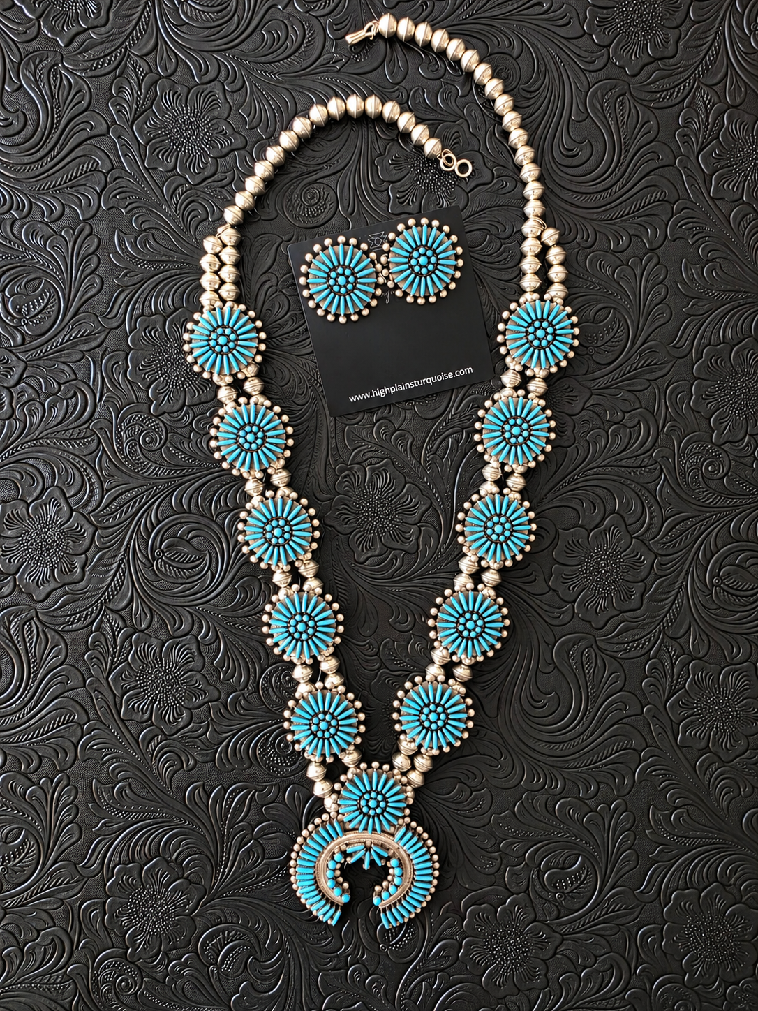 Zuni Sleeping Beauty Turquoise Squash Set