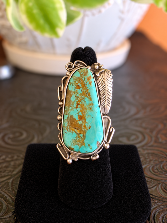 Turquoise Desert Spirit Feather Ring