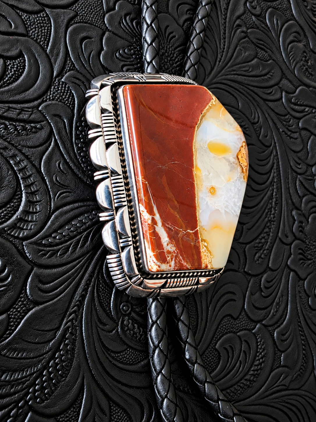 Red Desert Boulder Opal Bolo Tie