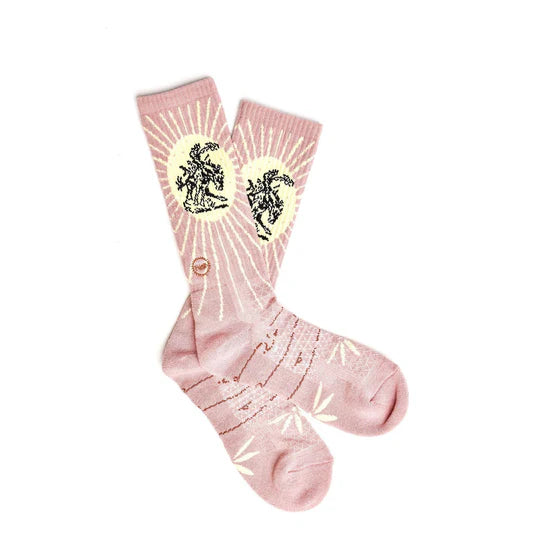 Fringe Bucking Dusty Pink Performance Boot Socks