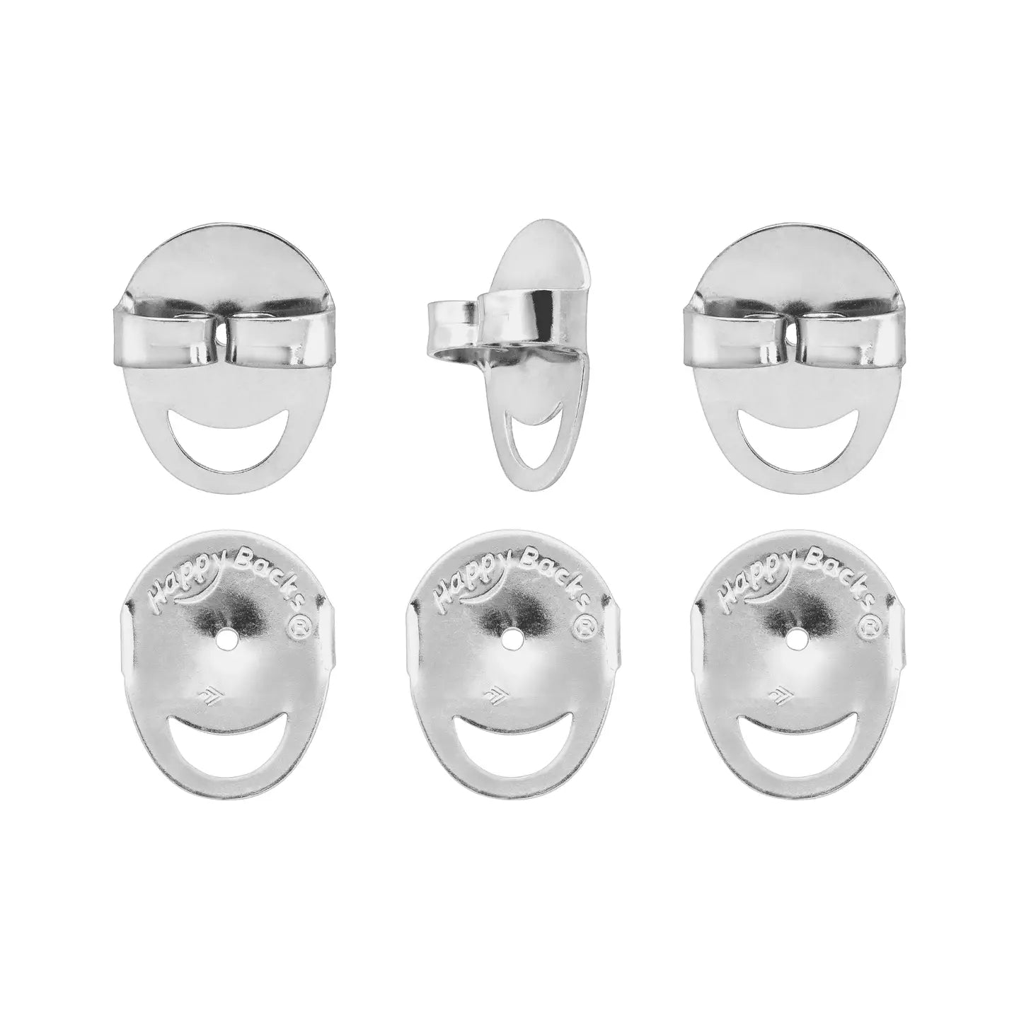Sterling Silver Happy Backs - 3 pair