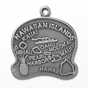 Sterling Silver Hawaii State Pendant Necklace - 18"