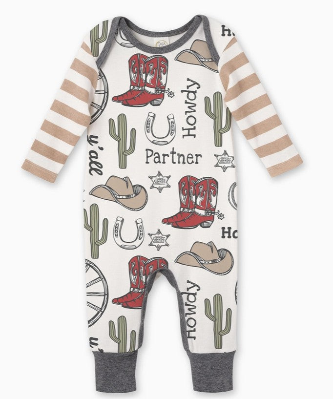 Western Cowboy Howdy Partner Cotton Romper