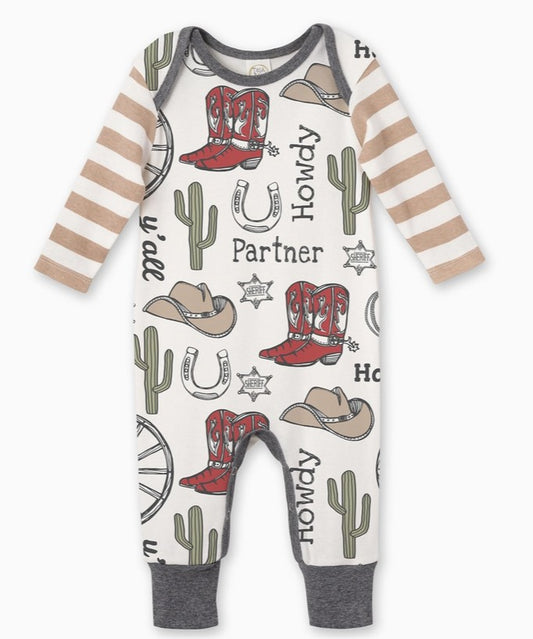 Western Cowboy Howdy Partner Cotton Romper