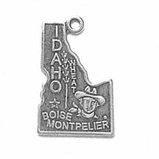 Sterling Silver Idaho State Pendant Necklace - 18"