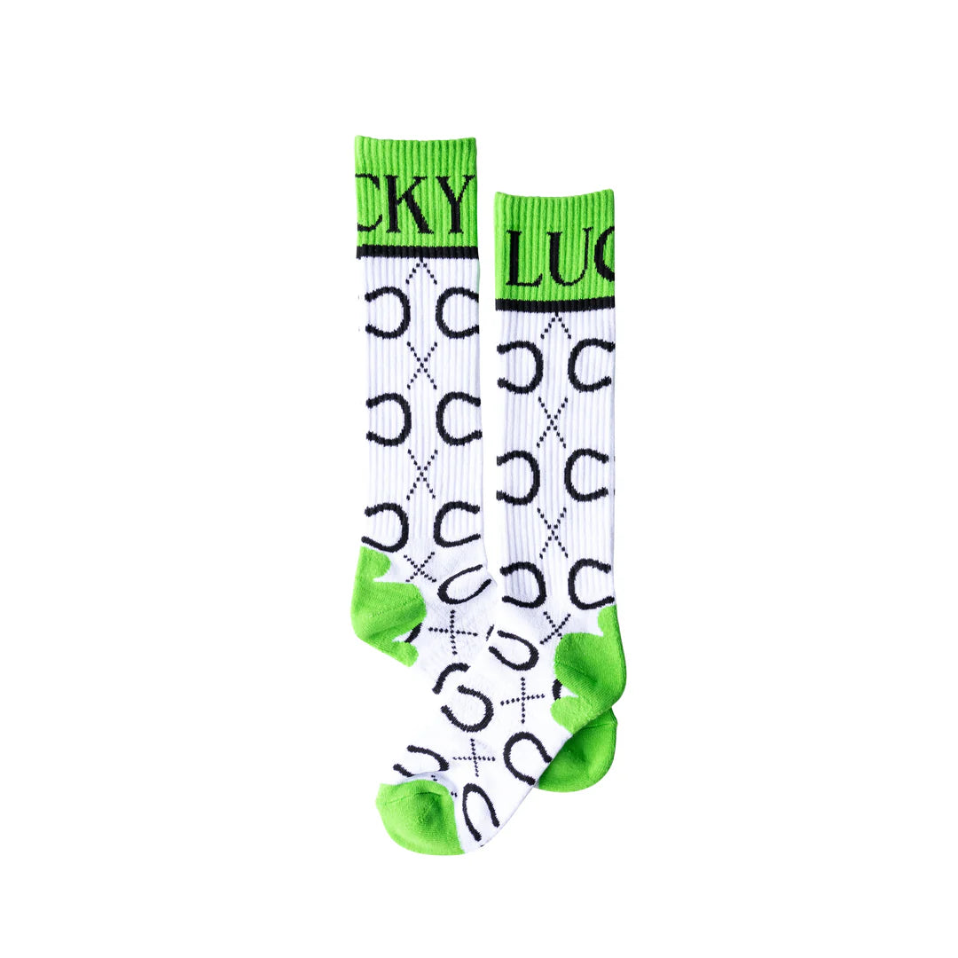 High Maintenance Cowgirl Kelly Green/White Performance Boot Socks