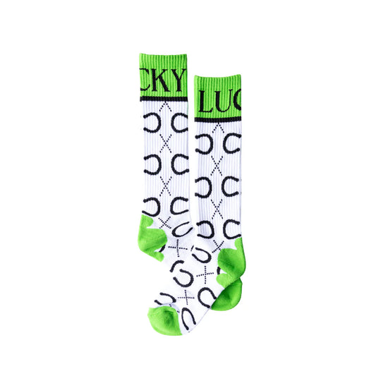 High Maintenance Cowgirl Kelly Green/White Performance Boot Socks