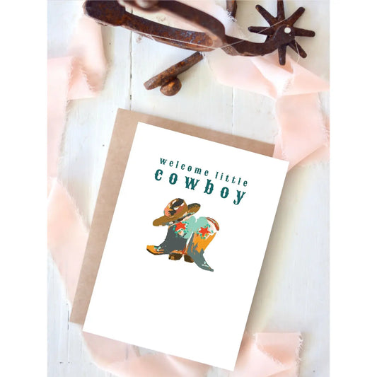 Welcome Little Cowboy Shower Card