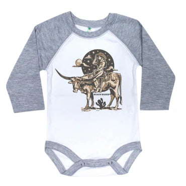 Midnight Cowgirl Long Sleeve Onesie