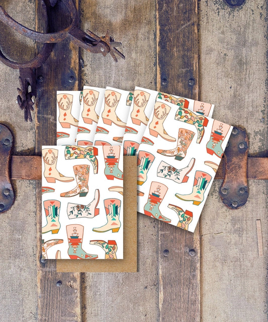 Mini Western Boot Card Set