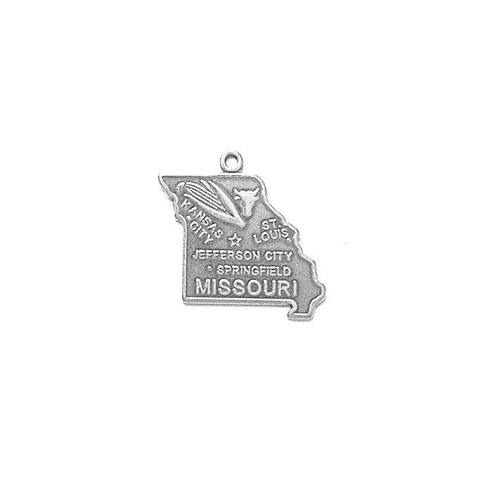 Sterling Silver Missouri State Pendant Necklace - 18"