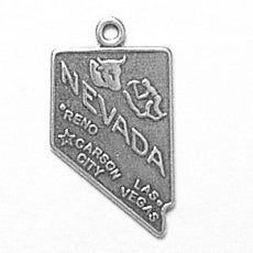 Sterling Silver Nevada State Pendant Necklace - 18"