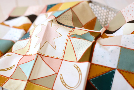 Vintage Ranch Patchwork Quilt Western Kitchen Tea Towel