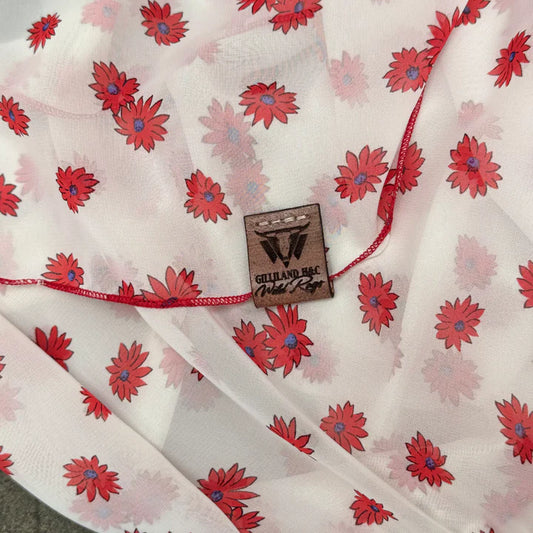 Patriot Flowers Chiffon Wild Rag - 36"