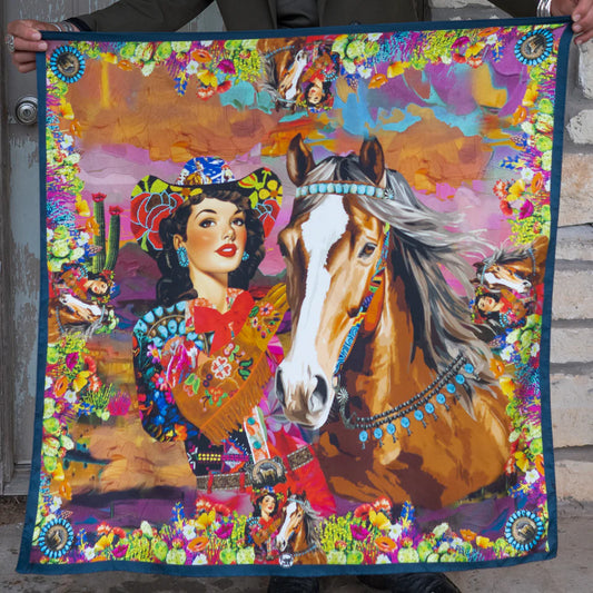 Queen of the Rodeo Silk Scarf by Fringe Scarves