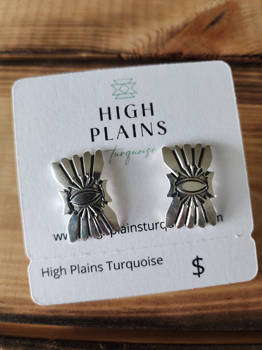 Jeanette Dale Sterling Silver Small Butterfly Concho Earrings