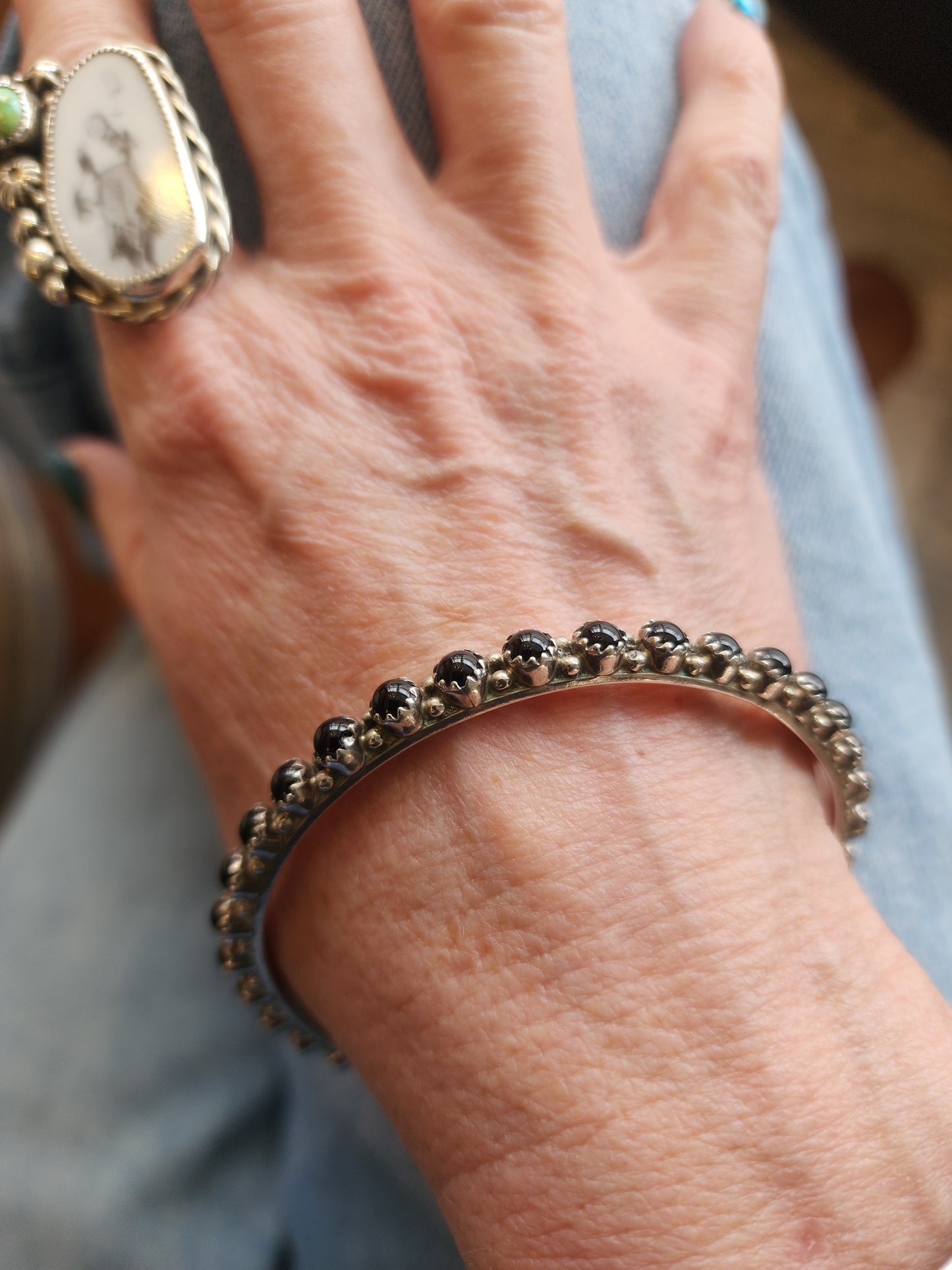 35-Stone Black Onyx Bangle