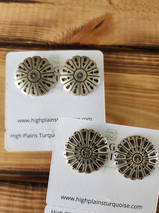 Heavy Guage Sterling Silver Hand Stamped Earrings