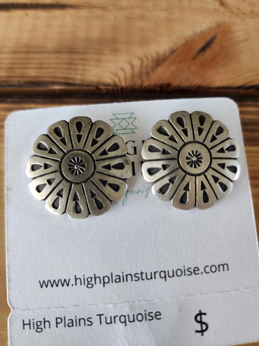 Heavy Guage Sterling Silver Hand Stamped Earrings