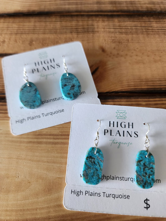 Small Turquoise Slab Earrings