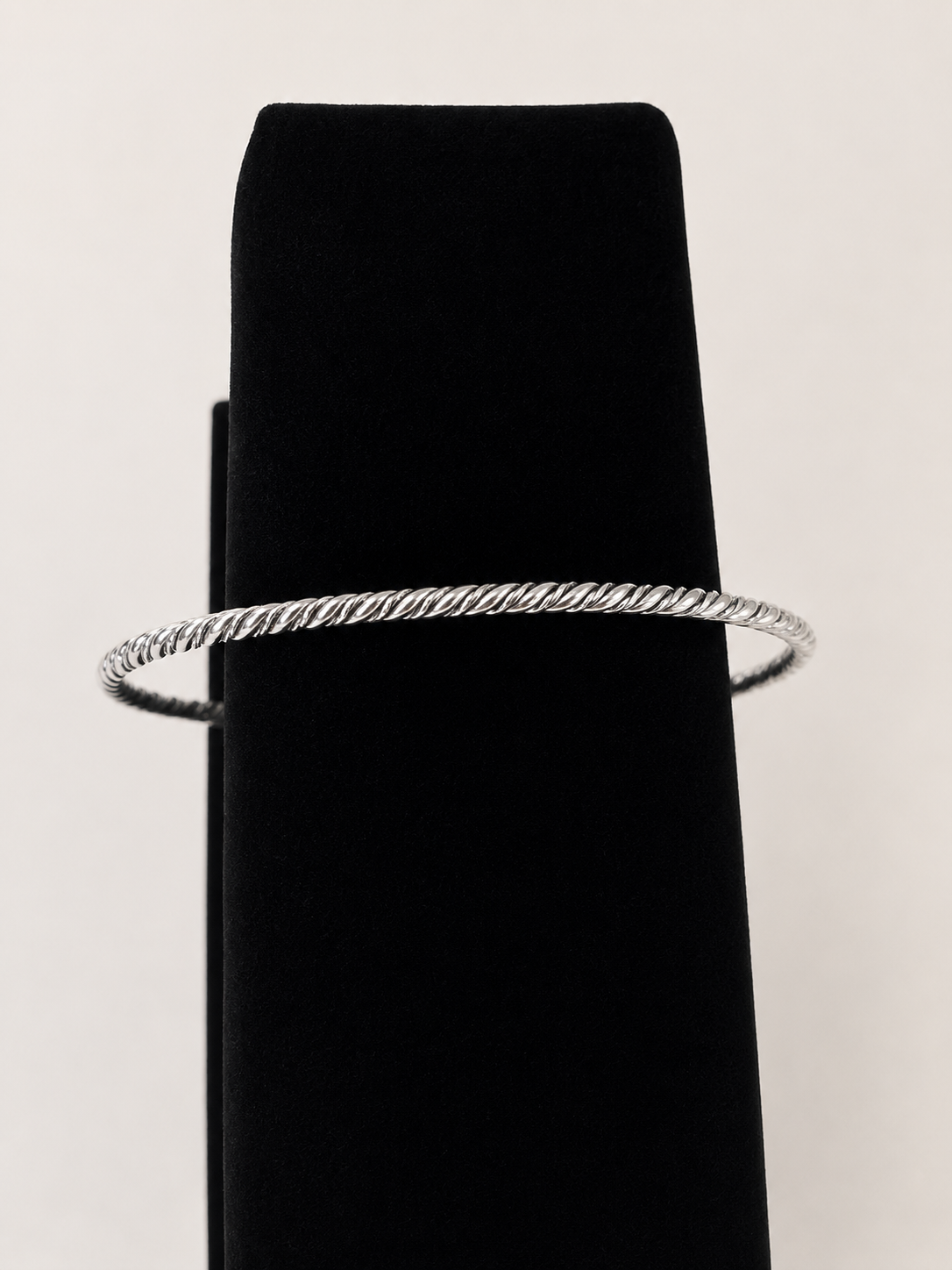 Tahe Sterling Silver Micro Double Twist Stacker Cuff