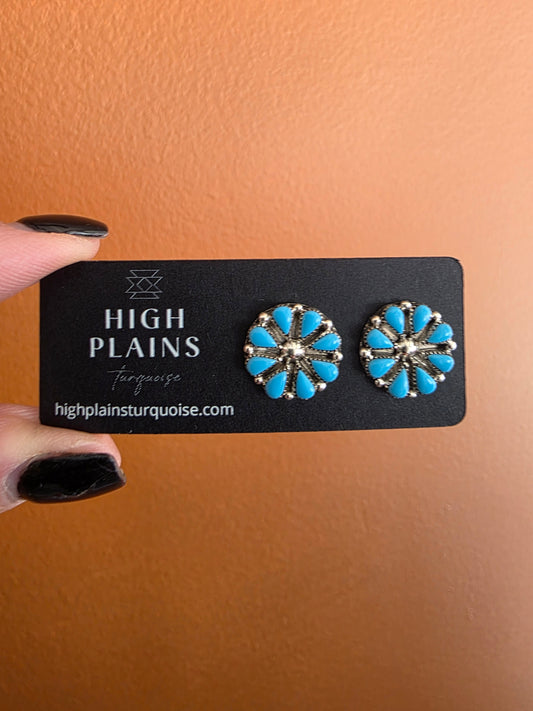 Zuni Turquoise Daisy Earrings