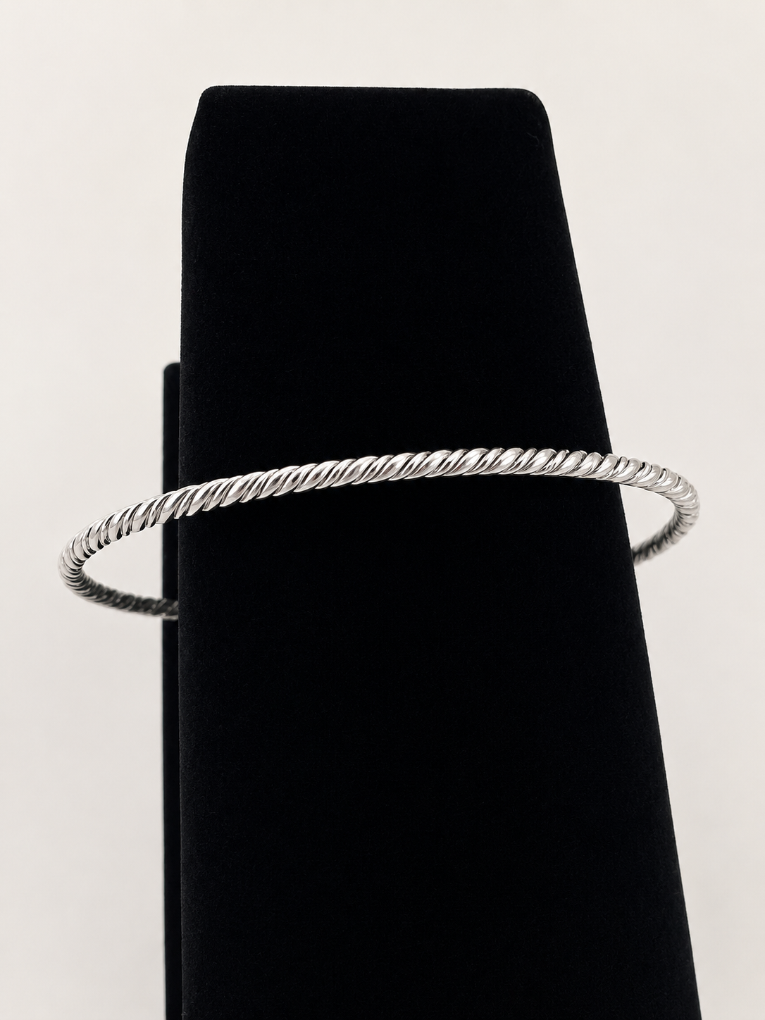 Tahe Sterling Silver Micro Double Twist Stacker Cuff
