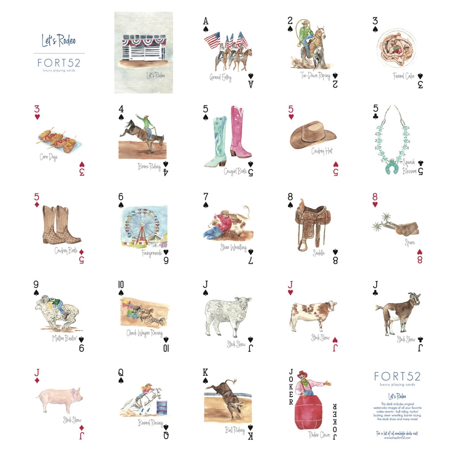 Let's Rodeo Luxury Playing Card