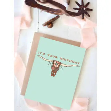 Longhorn Birthday Card