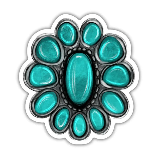 Turquoise Concho Western Cowgirl Sticker