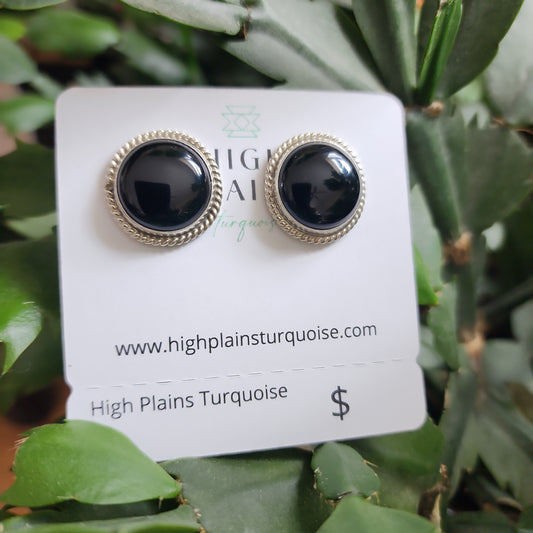 Black Onyx Stud Earrings