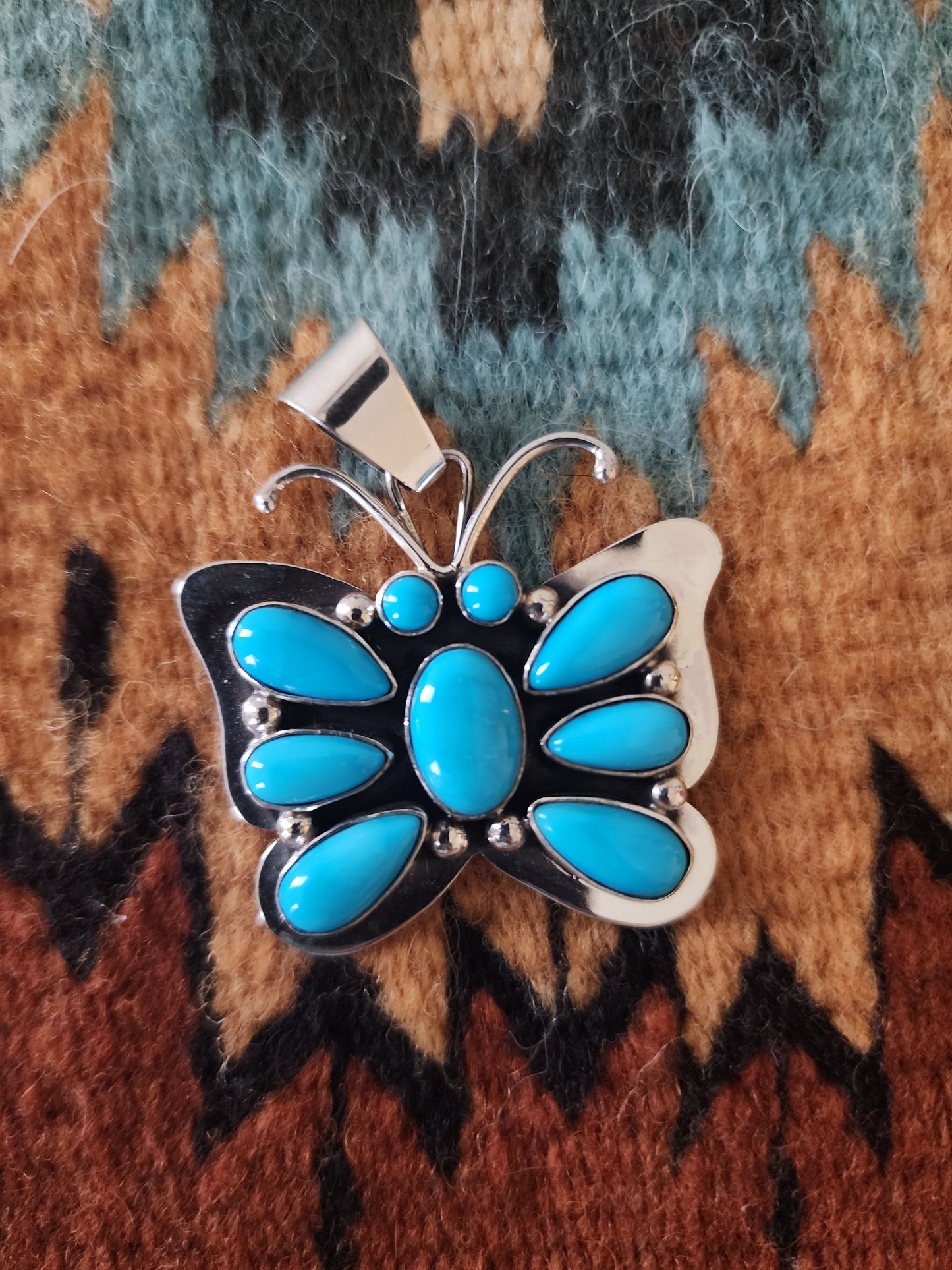 Sleeping Beauty Turquoise Butterfly Pendant