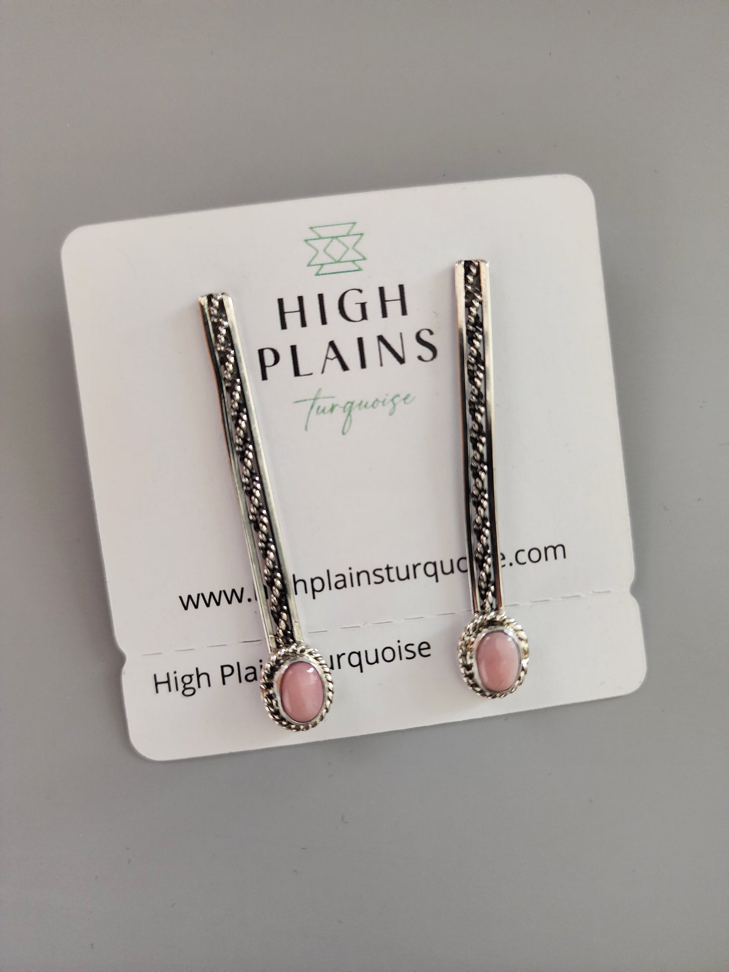 Pink Conch Sterling Silver Stick Earrings