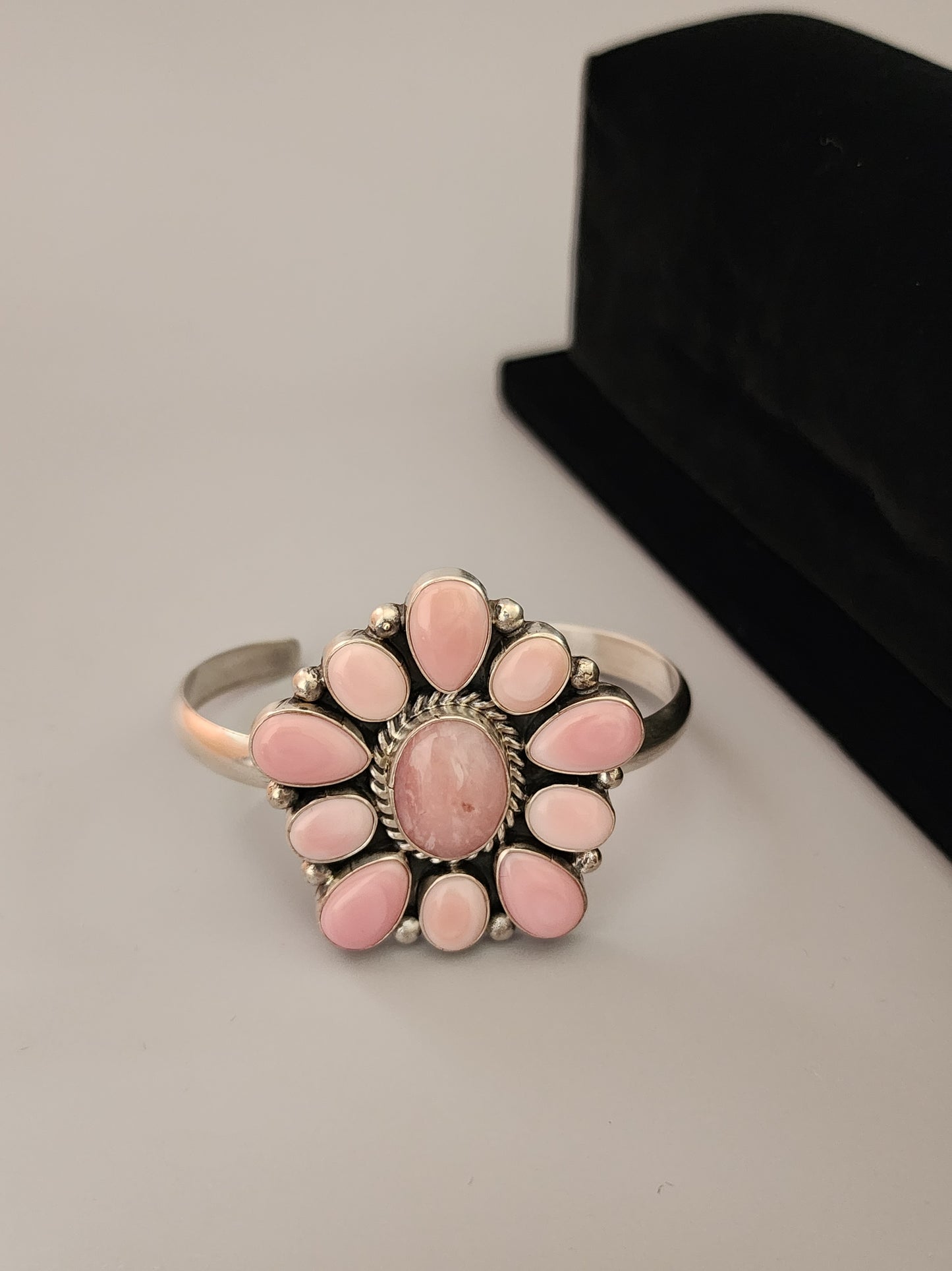 Pink Conch Cluster Cuff Bracelet