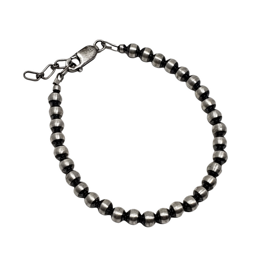 5mm Sterling Silver Beaded Bracelet